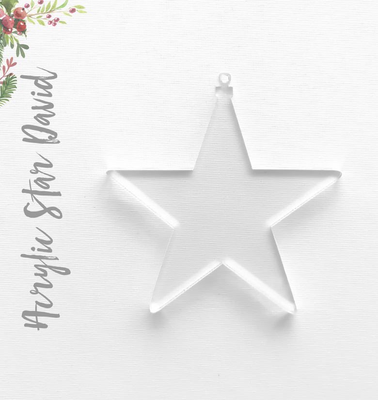 Acrylic Christmas Ornaments Star David