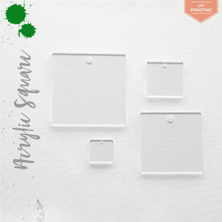 UV Printing Acrylic Square Clear Whit Hole (Package.Price)