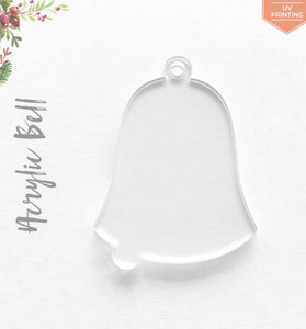 UV Printing Acrylic Christmas Ornaments Bell