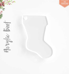 UV Printing Acrylic Christmas Ornaments Boot