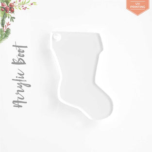 UV Printing Acrylic Christmas Ornaments Boot
