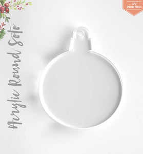 UV Printing Acrylic Christmas Ornaments Round Soto