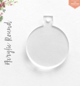 UV Printing Acrylic Christmas Ornaments Round