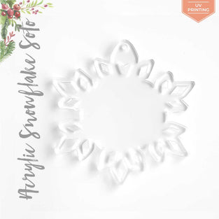 UV Printing Acrylic Christmas Ornaments Snowflake