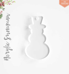 UV Printing Acrylic Christmas Ornaments Snowman