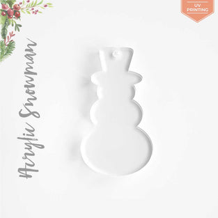 UV Printing Acrylic Christmas Ornaments Snowman