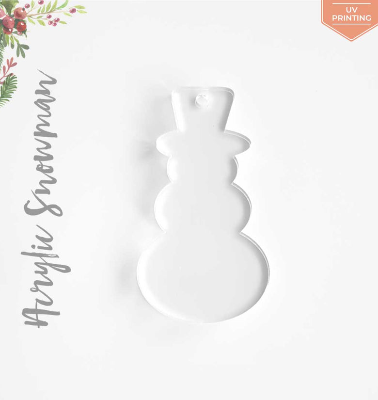 UV Printing Acrylic Christmas Ornaments Snowman