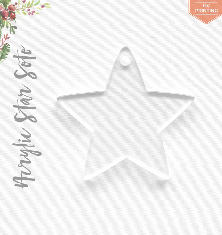 UV Printing Acrylic Christmas Ornaments Stars Soto
