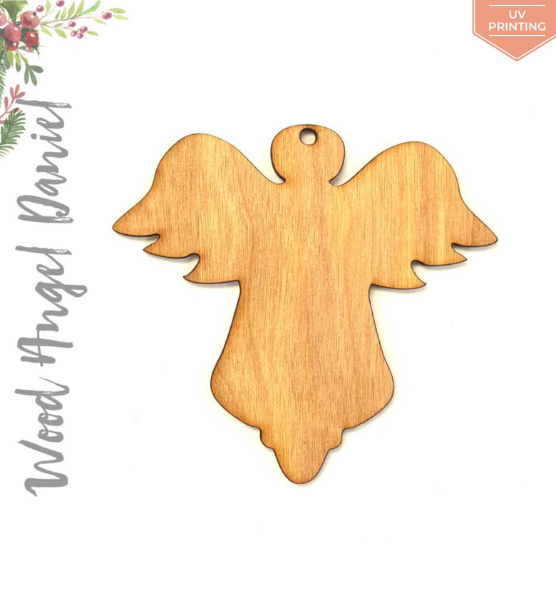 UV Printing Wood Christmas Ornaments Angel Daniel