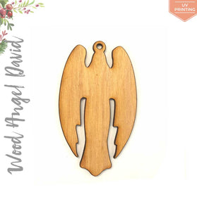 UV Printing Wood Christmas Ornaments Angel David