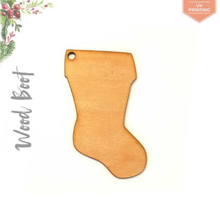 UV Printing Wood Christmas Ornaments Boot