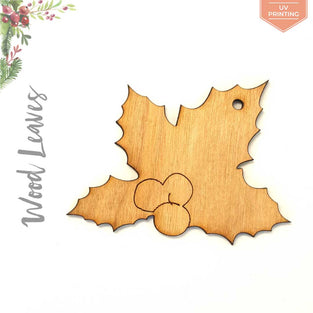 UV Printing Wood Christmas Ornaments Leaves