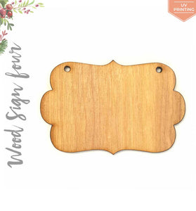 UV Printing Wood Christmas Ornaments Sign Four