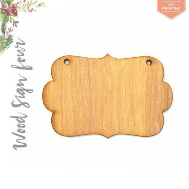 UV Printing Wood Christmas Ornaments Sign Four