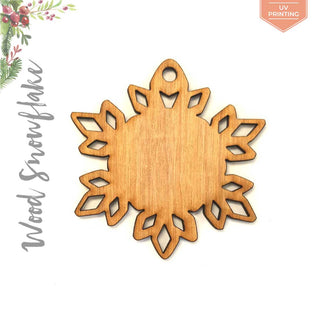 UV Printing Wood Christmas Ornaments Snowflake