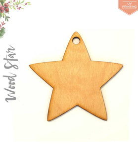UV Printing Wood Christmas Ornaments Star