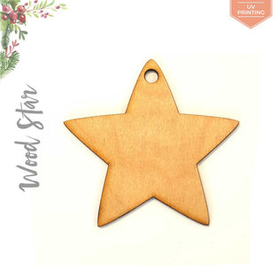 UV Printing Wood Christmas Ornaments Star