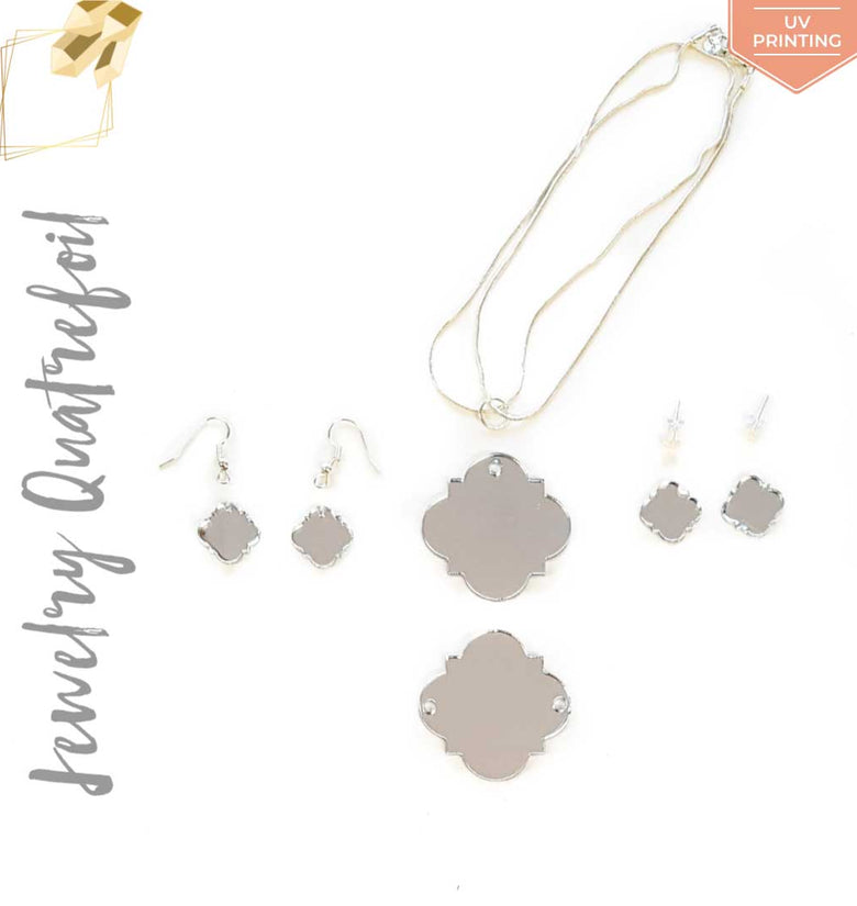 UV Printing Acrylic Jewelry Quatrefoil