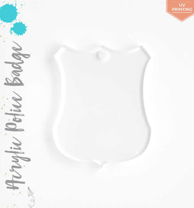 UV Printing Acrylic Keychains Police Badge