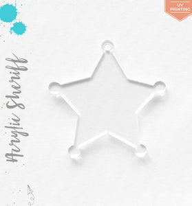 UV Printing Acrylic Keychains Sheriff Badge