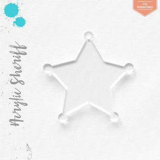 UV Printing Acrylic Keychains Sheriff Badge