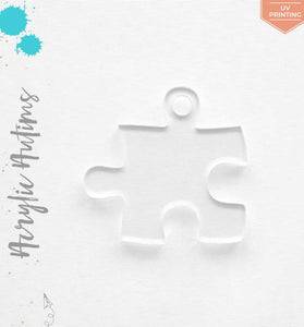 UV Printing Acrylic Keychains Autism Symbol