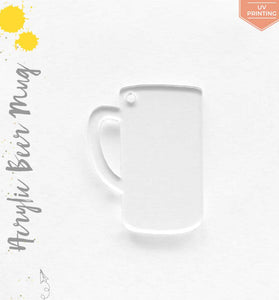 UV Printing Acrylic Keychains Beer Mug
