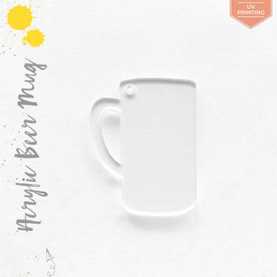 UV Printing Acrylic Keychains Beer Mug