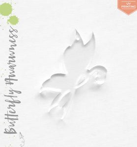 UV Printing Acrylic Keychains Butterfly Awareness