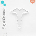 UV Printing Acrylic Keychains Caduceus Symbol