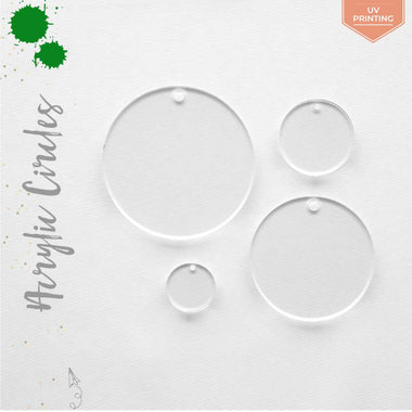 UV Printing Acrylic Circles Clear With Hole (Package.Price)