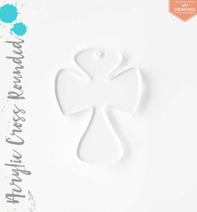 UV Printing Acrylic Keychains Cross Rounded