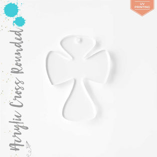 UV Printing Acrylic Keychains Cross Rounded