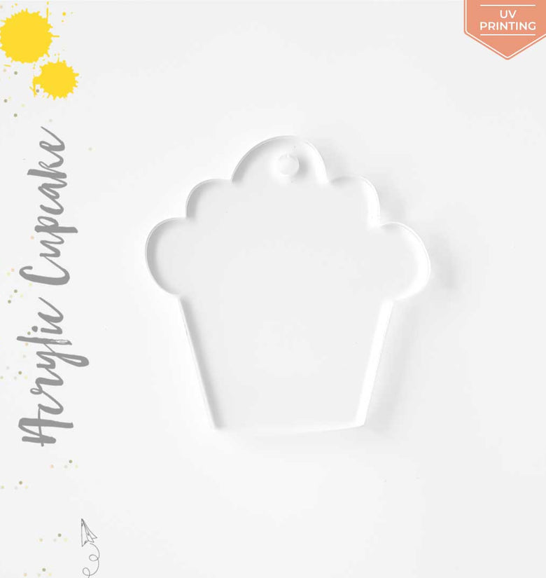 UV Printing Acrylic Keychains Cupcake