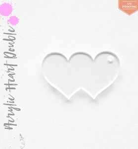 UV Printing Acrylic Keychains Heart Double