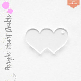 UV Printing Acrylic Keychains Heart Double