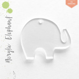 UV Printing Acrylic Keychains Elephant