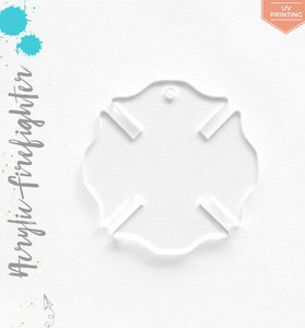 UV Printing Acrylic Keychains Firefighter Symbol