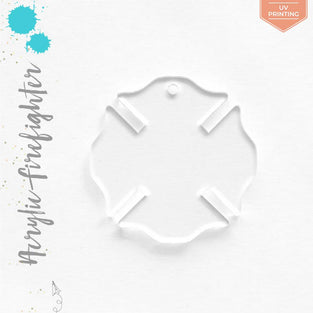 UV Printing Acrylic Keychains Firefighter Symbol