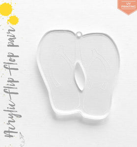 UV Printing Acrylic Keychains Flip Flop Pair