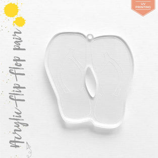 UV Printing Acrylic Keychains Flip Flop Pair