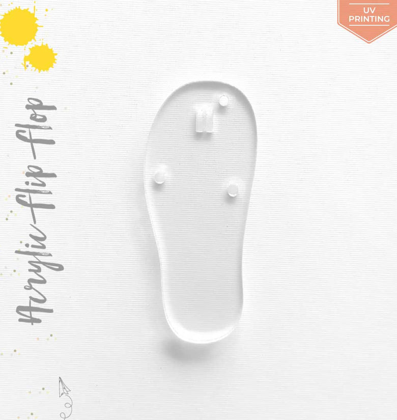 UV Printing Acrylic Keychains Flip Flop