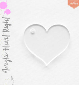 UV Printing Acrylic Keychains Heart Right Hole
