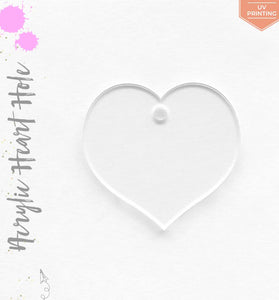 UV Printing Acrylic Keychains Heart Center Hole
