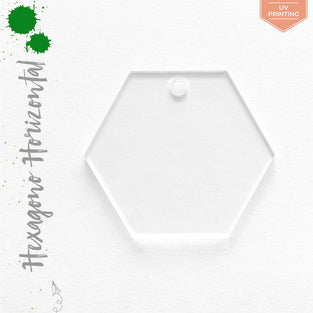 UV Printing Acrylic Keychains Horizontal Hexagon