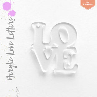 UV Printing Acrylic Keychains LOVE Letters