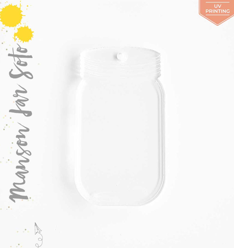 UV Printing Acrylic Keychains Mason Jar Soto