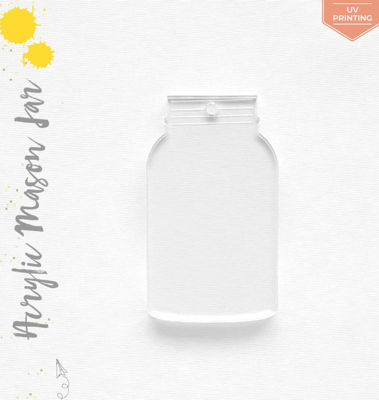 UV Printing Acrylic Keychains Mason Jar