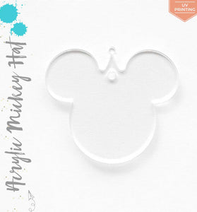 UV Printing Acrylic Keychains Mouse Head with Hat