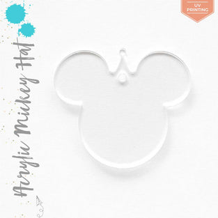 UV Printing Acrylic Keychains Mouse Head with Hat